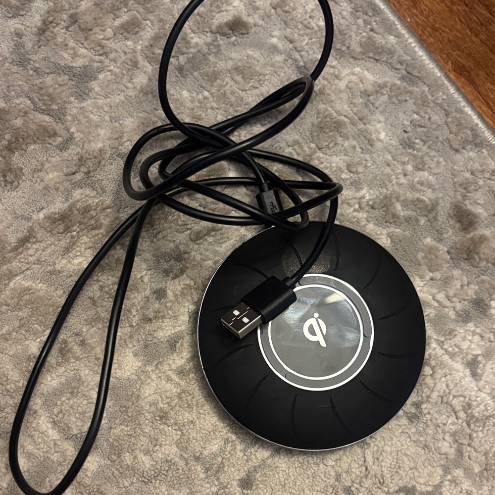 Sleek Black Wireless Charging Pad